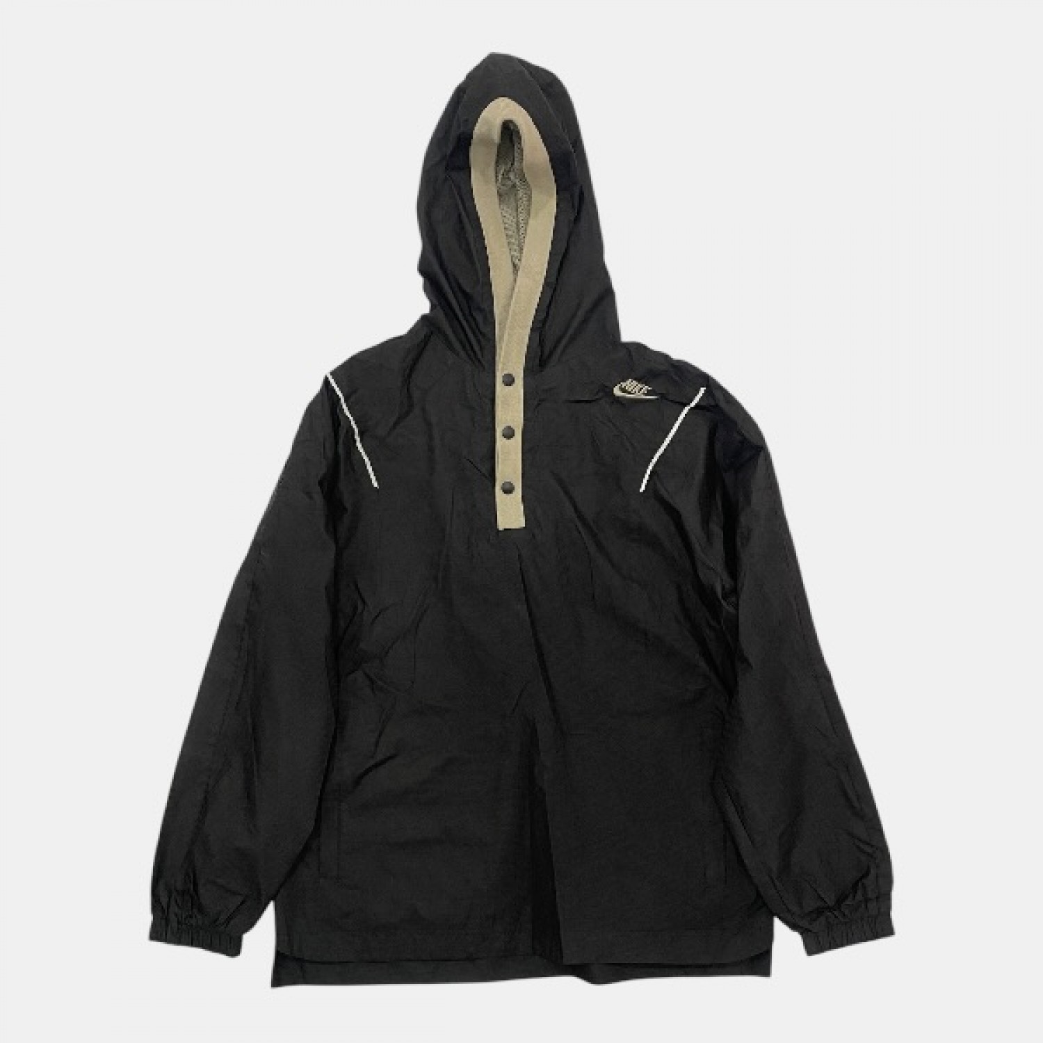 Nike Hooded Pullover Jacket Μαύρο Μπεζ /pre owned